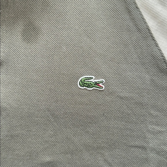MAKE OFFER! Lacoste Men's Two-Tone Green Polo Basebally style Men's sz 3 or Sm - Picture 4 of 8
